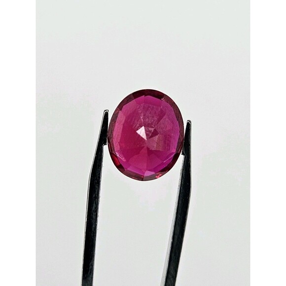 Lab-Grown Ruby Gemstone 4.06 ctw Loose High Quality Synthetic Faceted Oval Ruby - Picture 5 of 9